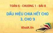 Dấu hiệu chia hết cho 3, dấu hiệu chia hết cho 9 - Lý thuyết Toán 6 bài 8